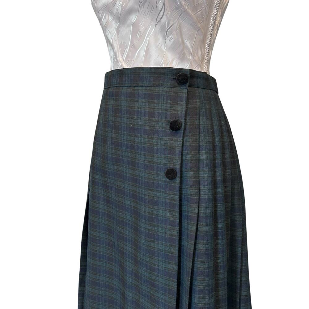Vintage 90s Plaid Wrap Skirt Sz Medium Preppy Academia - Picture 13 of 13